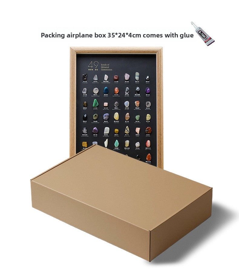 zensoullab Natural Crystal Raw Stone Mineral Specimen Frame Ornament Bilingual Science Popularization Children's Gift Home Desktop Display