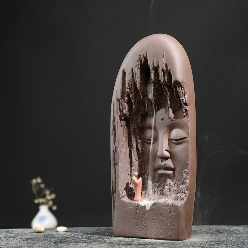 Zensoullab Yunshang Creative Backflow Incense Burner Zen Purple Clay Ornaments Buddha Worship Home Indoor Worship Decoration Sandalwood Stove Buddha Utensils