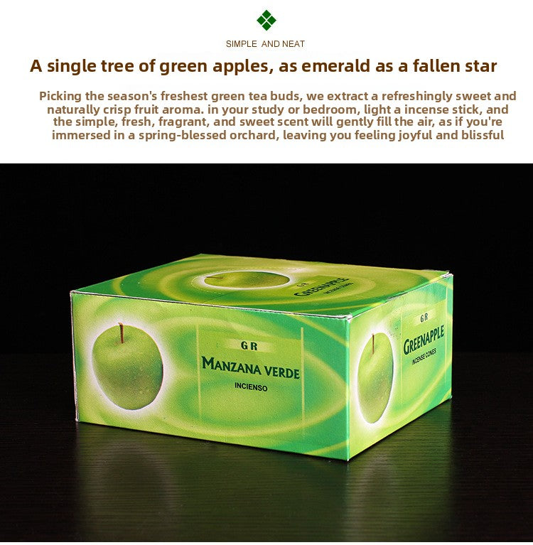 zensoullab Indian Incense Green Apple Large Box eneApple Original Imported Handmade Aromatherapy Incense Cones 413