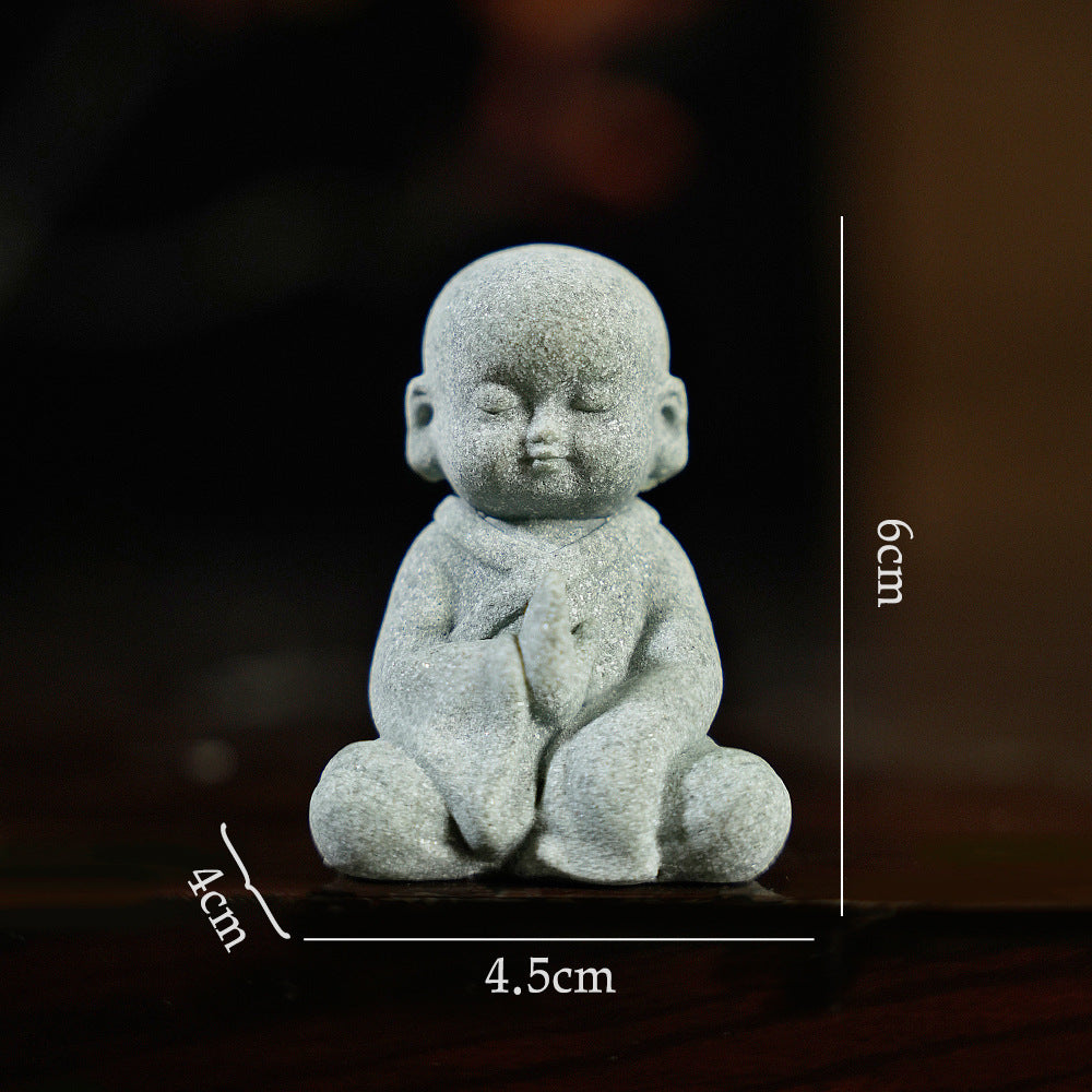 zensoullab Decorative Crafts Zen Decorations Tea Room Arrangement Landscaping Little Monk Decoration New Chinese Style Micro Landscape Arrangement Props