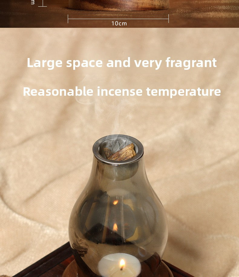 zensoullab Fireproof Candle Incense Burner Agarwood Wood Chips Aromatherapy Lamp Glass Incense Burner Glass Candle Holder Aromatherapy Lamp