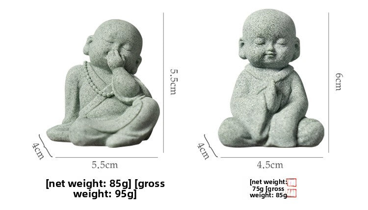 zensoullab Decorative Crafts Zen Decorations Tea Room Arrangement Landscaping Little Monk Decoration New Chinese Style Micro Landscape Arrangement Props