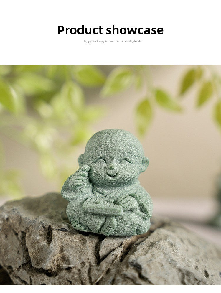 zensoullab Chinese Tea Pet Zen Small Novice Landscape Ornament Flower Garden Bonsai Rockery Cute Healing Decoration