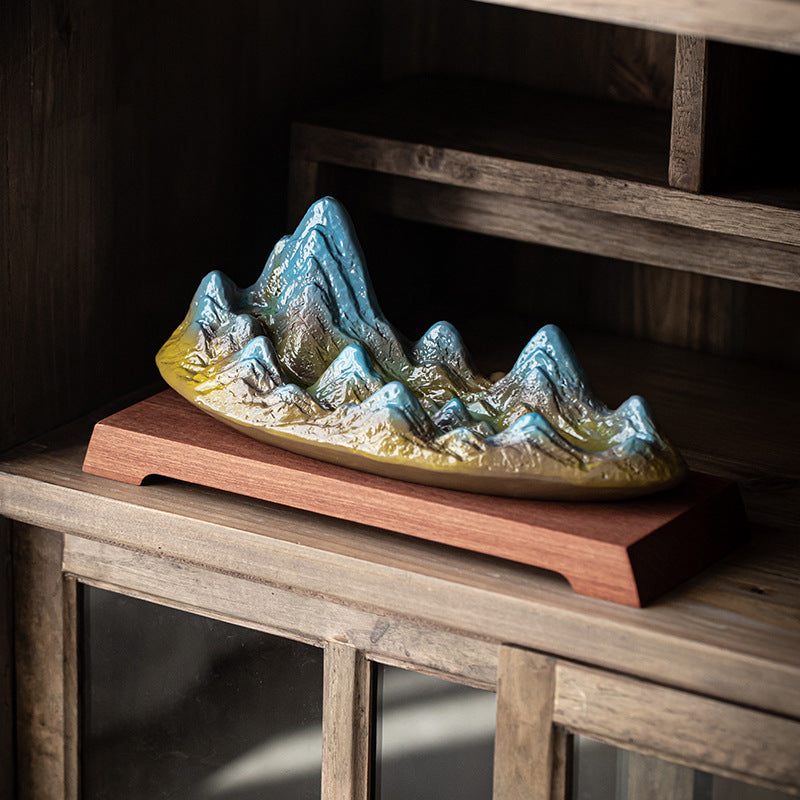 Zensoullab Thousand-Li Landscape Large Ceramic Flowback Incense Burner Home Indoor Incense Stick and Base Creative Aromatherapy Aromatherapy Stove Tea Ceremony Decoration
