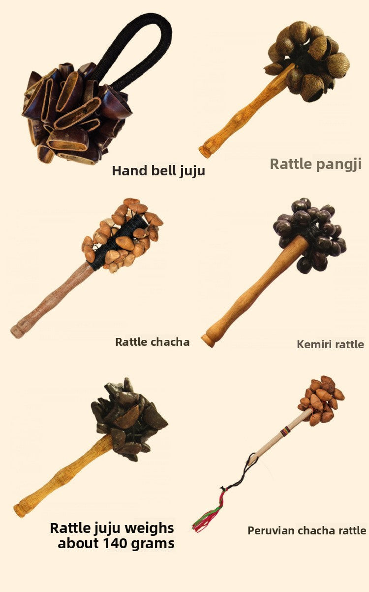 zensoullab Derui Musical Instruments African Hand Bell Plant Fruit Bell String Bell Bracelet Anklet Accompaniment Yoga Healing Small Musical Instrument