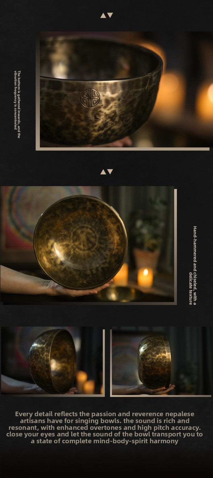 Zensoullab Nepal Handmade Full Moon Himalaya Bowl Santa Bowl Sound Therapy Copper Bowl Yoga Meditation Healing Buddha Sound Bowl Singing Bowl