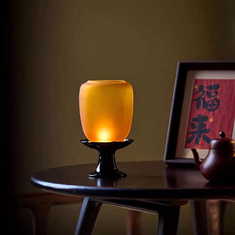 zensoullab Empty Illusion Candle Holder Home Aromatherapy Glass Ornament High-end Vintage Chinese Zen Creative Atmosphere Lamp Ancient Style