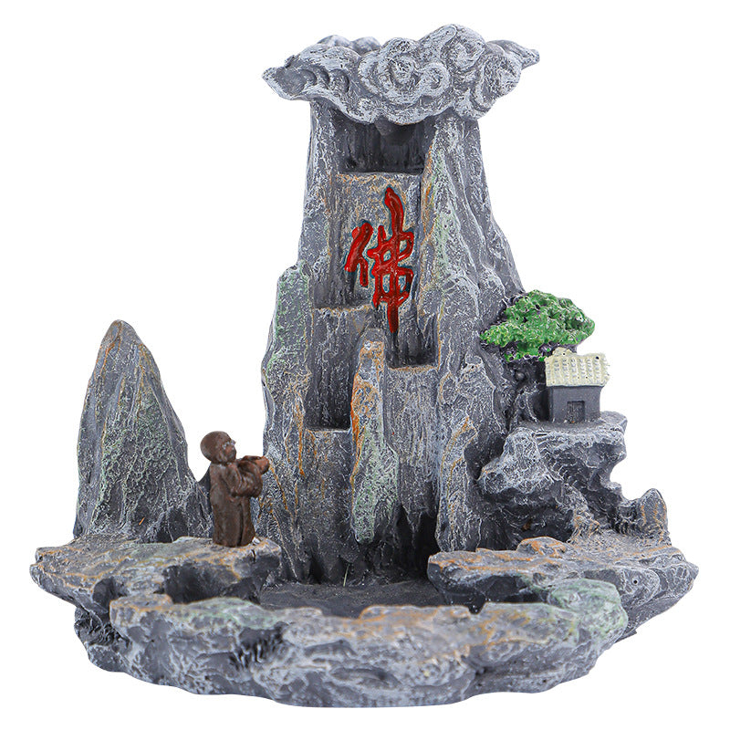 zensoullab Resin Backflow Incense Burner for Home Indoor Tower Incense Burner Sandalwood Burner Creative Personalized Aromatherapy Ornament Chinese Style
