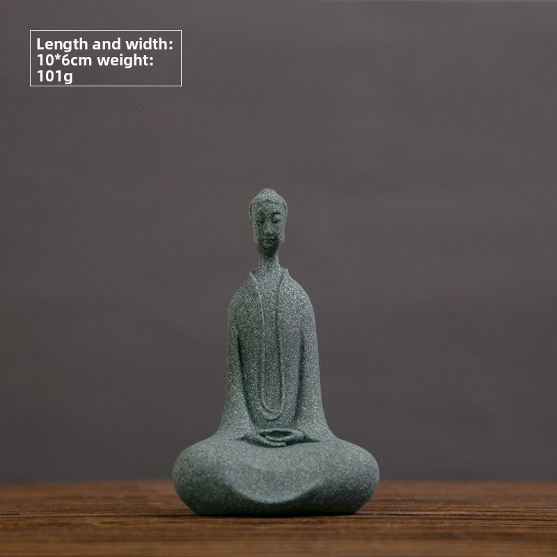 zensoullab Desktop Chinese Style Northern Wei Dynasty Buddha Statue Buddha Micro Landscape Fish Tank Landscaping Rockery Desktop Ornament Tea Pet Incense Decoration