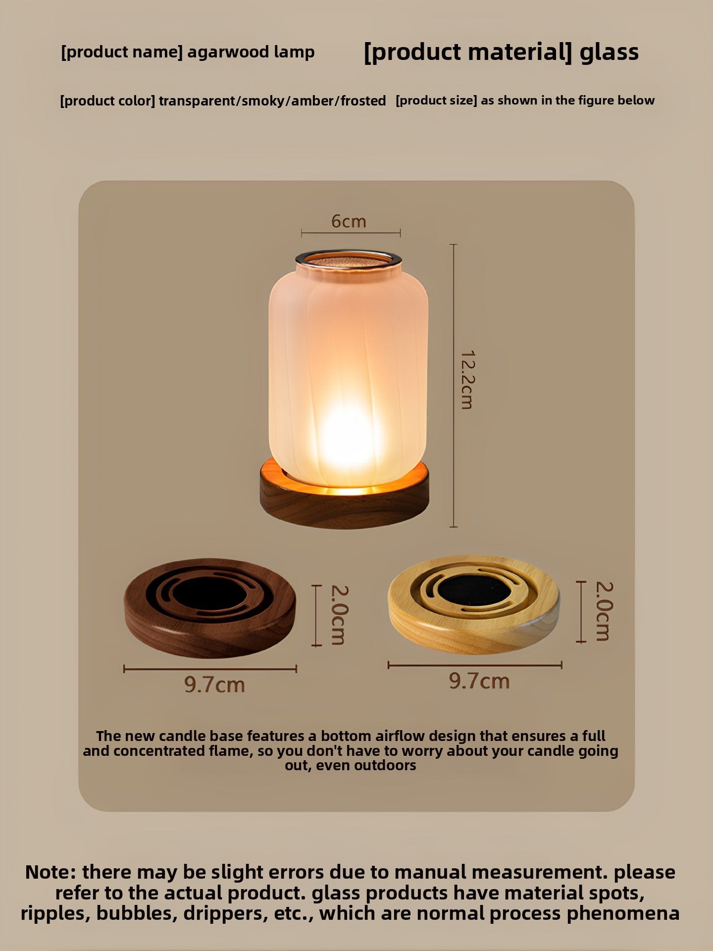 zensoullab Home Beauty Salon Glass Candle Holder Calming Aromatherapy Lamp Sandalwood Agarwood Incense Powder Incense Burner Chinese Style Candle Agarwood Lamp