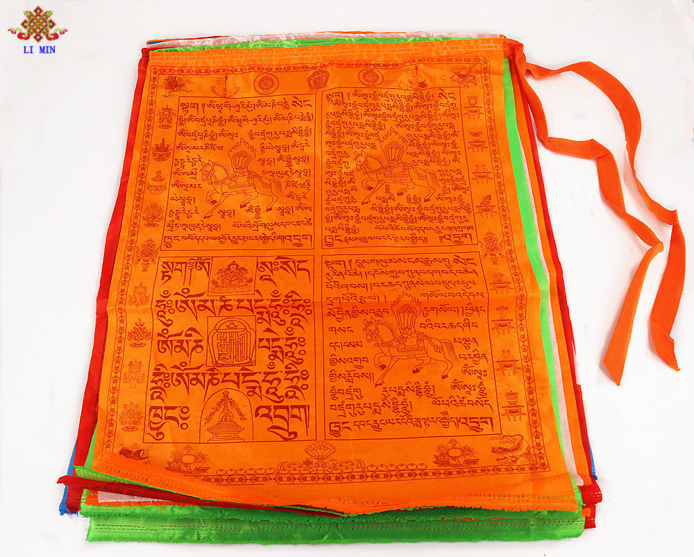 zensoullab Tibetan Ethnic Supplies Temple Buddhist Hall Decoration Hanging Flag Extra Large Colorful Prayer Flags Prayer Flags