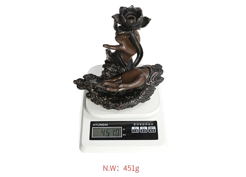 Resin Backflow Incense Burner Ornament Creative Lotus Zen Buddha Hand Backflow Incense Home Craft Decoration