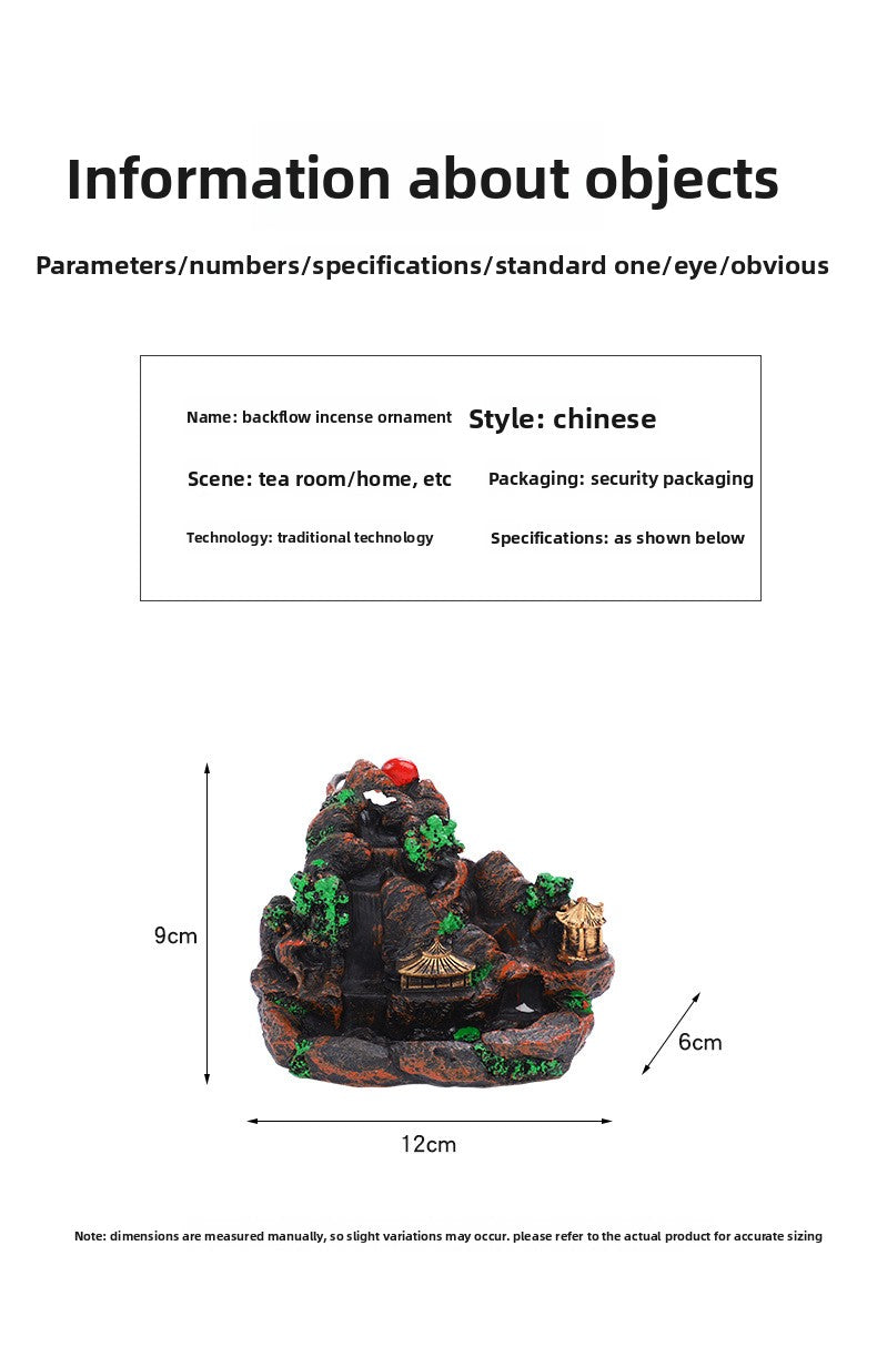 zensoullab Large Backflow Incense Burner Mountain Water Purple Aura Resin Craft Personalized Ornament Agarwood Sandalwood Chinese Incense Tube