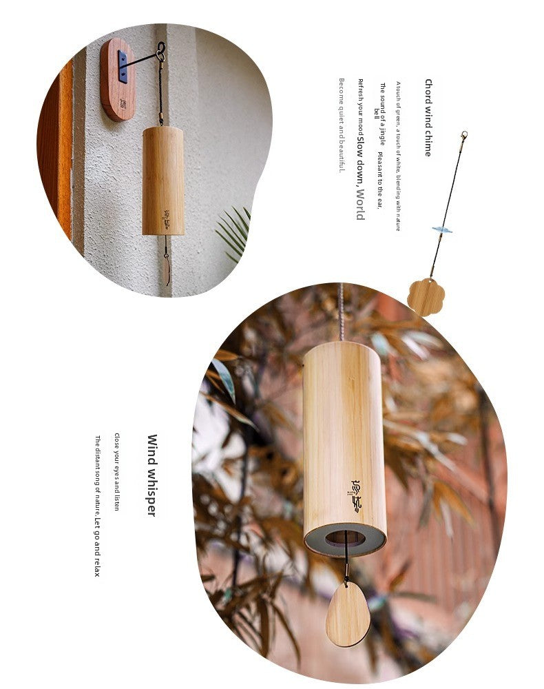 zensoullab Lu Ruzhu Bamboo Wind Chime Chord Japanese Retro Bell Yoga Balcony Outdoor Four Seasons Healing Home Decoration Pendant