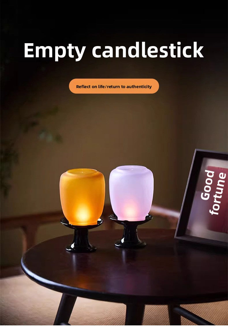 zensoullab Empty Illusion Candle Holder Home Aromatherapy Glass Ornament High-end Vintage Chinese Zen Creative Atmosphere Lamp Ancient Style