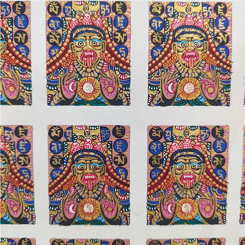 zensoullab Nepal Hand-painted Zakiram Female God of Wealth Small Thangka Gawu Box Painting Core Tibet Tibetan God of Wealth Thangka Pendant