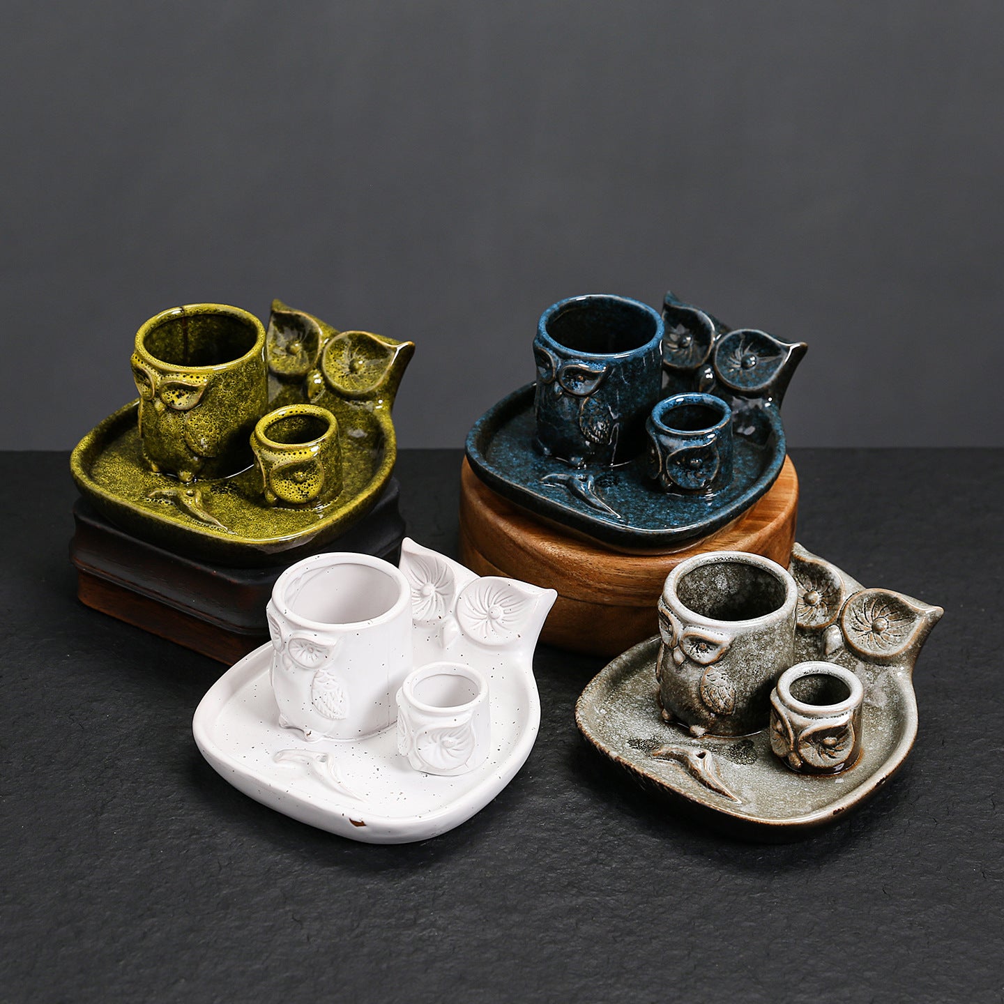 Kiln-Transformed Ceramic Candle Tray American Owl Sage Peruvian Sacred Wood Burning Stand Incense Holder Incense Seat