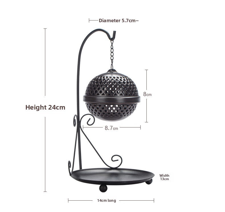 zensoullab Zen Hollow Backflow Incense Burner Aromatherapy Ball Hanging Burner Home Tea Ceremony Indoor Hanging Incense Holder Creative Ornament