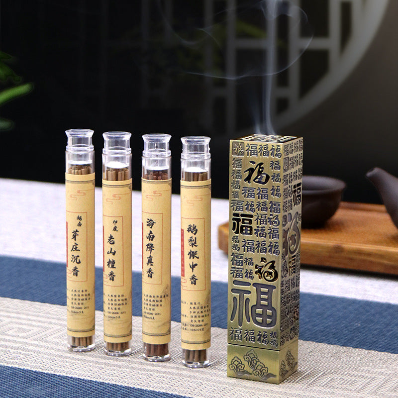 zensoullab Zen Vertical Incense Burner Hollow Incense Holder Baifu 10.5cm Incense Tube Sandalwood Incense Burner Tea Ceremony Incense Decoration