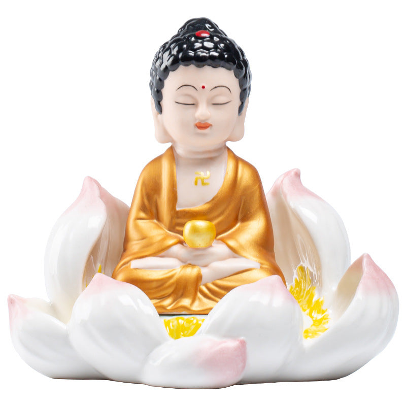 Zensoullab Creative Boutique Handicrafts Ceramic Classical Buddha Statue Buddha Buddha Guanyin Bodhisattva Chinese Household Car Safety Ornaments