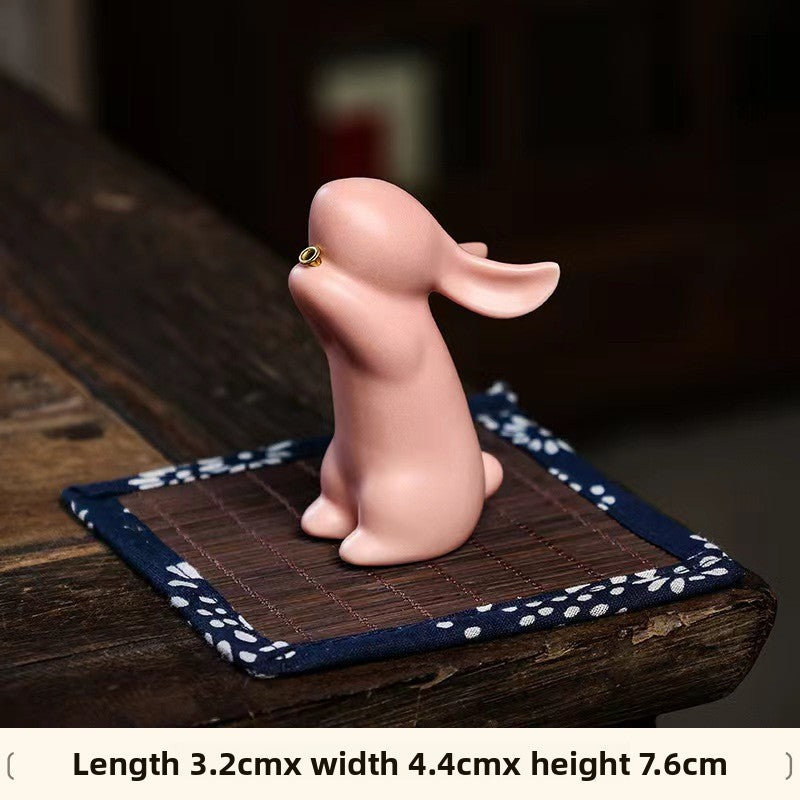 Zensoullab Creative Cute Little White Rabbit Ceramic Aromatherapy Stove Decoration Tea Ornaments Cover Living Room Home Incense Sandalwood Incense Stick Holder