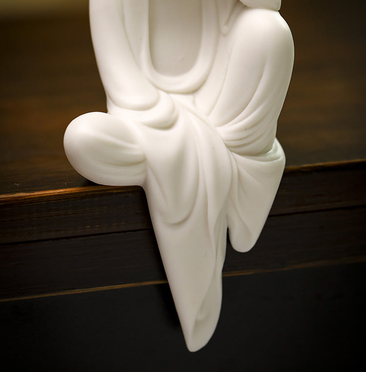 zensoullab Zen Ceramic Formless Buddha Figure Chinese Style Small Monk Ornament Small Monk Entrance Living Room Study Creative Decoration Display