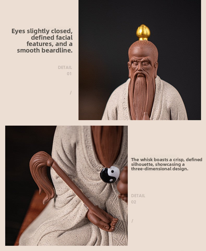 zensoullab Zen Style Chinese Ceramic Taishang Laojun Three Pure Ones Taoist Patriarch Yuanshitianzun Living Room Creative Home Decor Antique Shelf Ornament