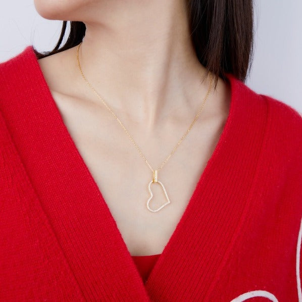 zensoullab Heart-shaped Love Inlaid Zircon High-end S925 Sterling Silver Necklace Niche Versatile Elegant Pendant