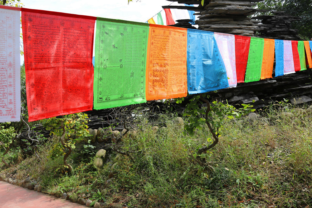 zensoullab Tibetan Ethnic Supplies Temple Buddhist Hall Decoration Hanging Flag Extra Large Colorful Prayer Flags Prayer Flags