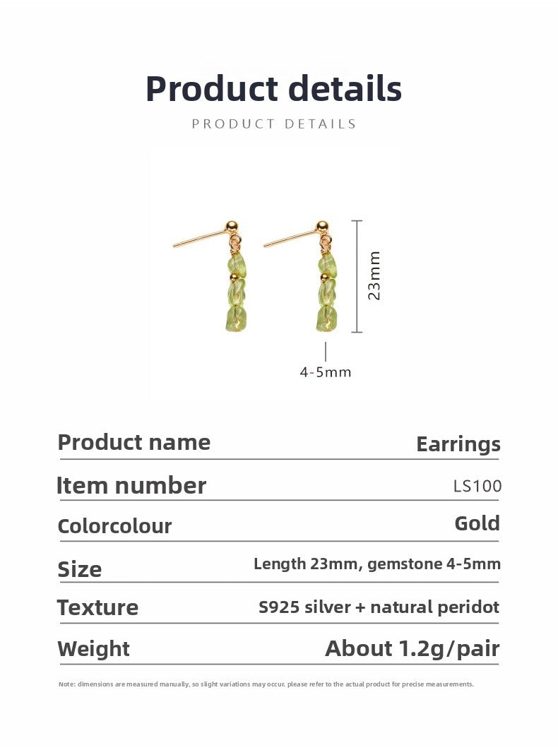 zensoullab S925 Sterling Silver Natural Peridot Pearl White Shell Gemstone Necklace for Women, Niche Sweet High-end Beaded Collarbone Chain