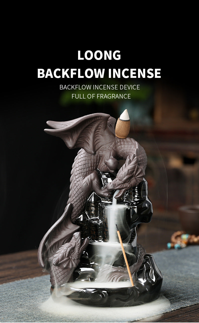 zensoullab Original Ceramic Tower Incense Agarwood Backflow Incense Burner Creative European Style Pterosaur Backflow Incense Burner Home Decor