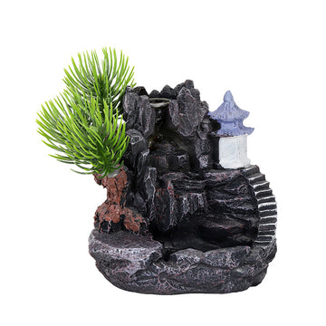 zensoullab Large Creative Resin Small Backflow Incense Burner Mountain Water Flow Sandalwood Agarwood Incense Burner Indoor Home Decoration